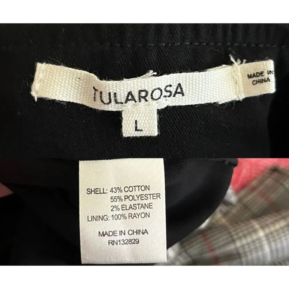 Tularosa Women Size L Angie Gray Plaid Ruffle Mini Dress Preppy Academia Party